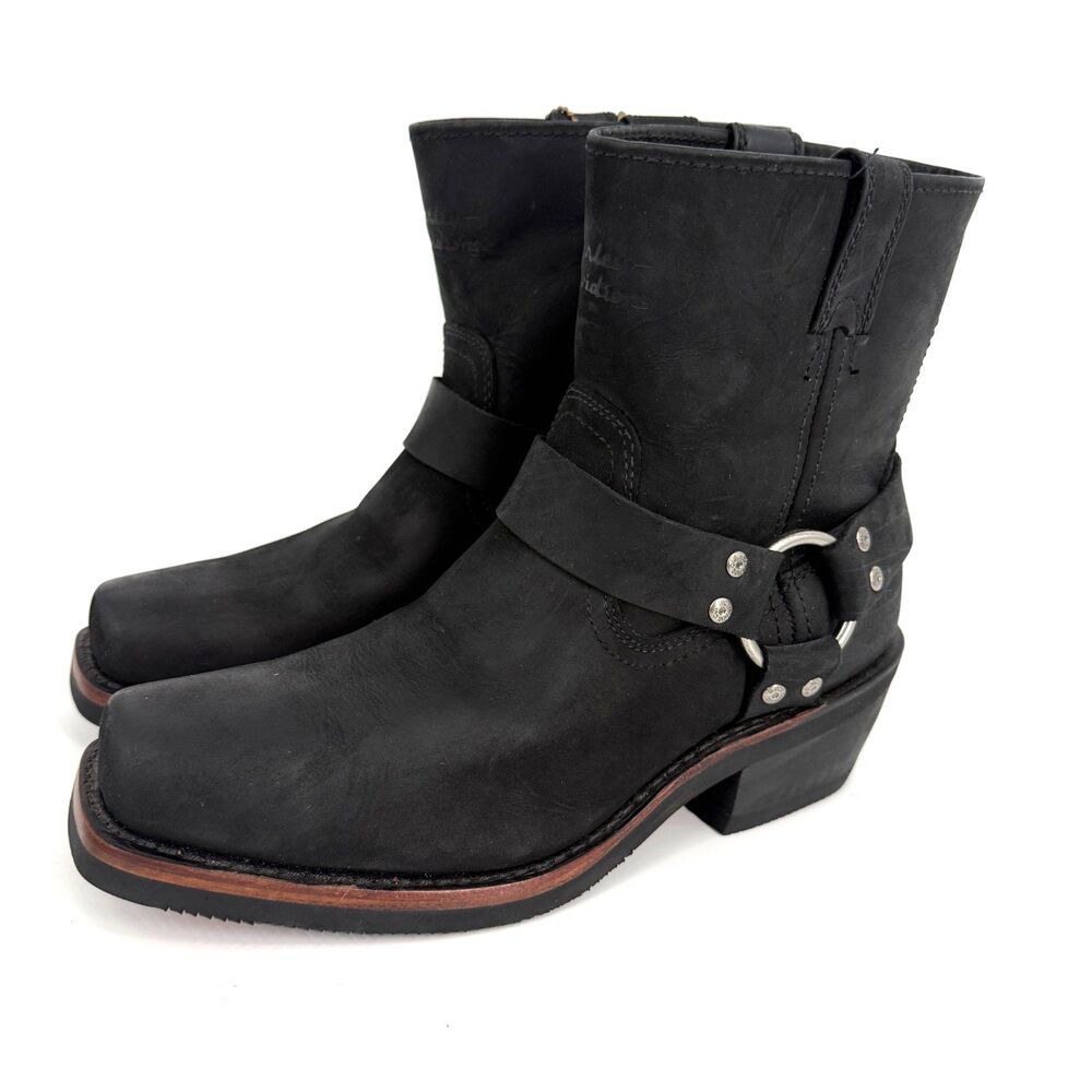 Harley Davidson Korsen Black Harness Motorcycle Leather Boots Women Size 9.5